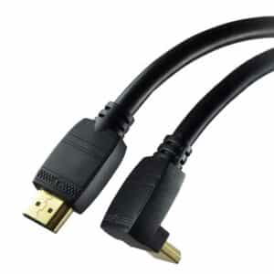 Conqueror HDMI Cable 4K High Speed Ethernet and Audio Gold Plated Connectors Angled Side 5 Meter Black - C46C