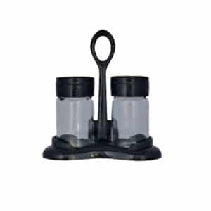 Table Stand Salt - Pepper Set Glass (2Pcs) 105CC Black, TUR-161018B