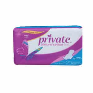 Private Maxi Natural Cotton Feel 10MM *20 Pads Super With Wings