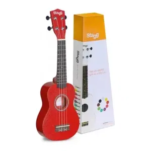 Stagg Soprano Ukulele Vibrant Red with Bag, RAG-USRED