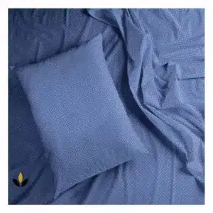 Premium Plain Fitted Sheet Set - Deep Blue Striped Double