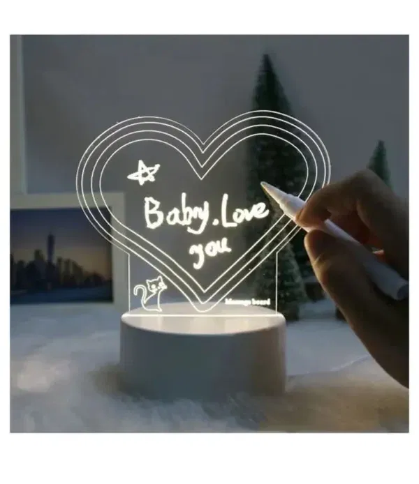 LED Night Light Note Board (HEART) - Image 1
