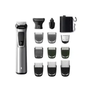 Philips Multigroom 13 In 1, Head, Face & Body, Full Metal Beard Trimmer Stubble Comb 2, Hair Combs 9,12,16mm, Body Comb 3,5mm, Run Time 120Min, Charging Time 1HR, Cleaning Brush, Small Pouch, MG7715
