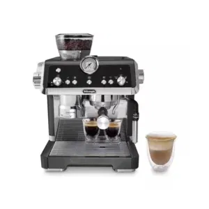 Delonghi La Specialist Semi Pro Espresso Maker, Integrated Grinder & Tamper, 19Bars-1450W, Black, DEL-EC9335BK
