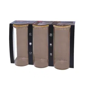 Testa 3pcs. Food Canister 1500ML With Bamboo Lid