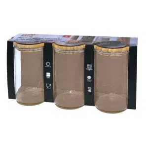 Testa 3pcs. Food Canister 1000ML With Bamboo Lid
