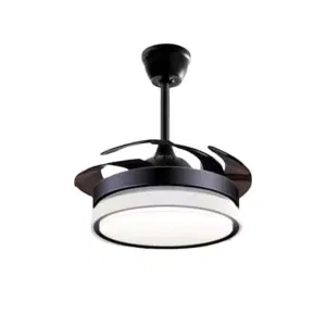 Black Reversible Ceiling Fan with Dimmable LED Light